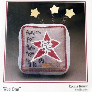 Wee Freedom Star Cross Stitch Kit Wee One Blue Linen Heart in Hand Needleart